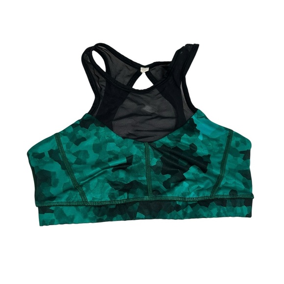 Lululemon Sports Bra Womens Green Racerback Sleeveless Compression Lace Run Sz 6 - Picture 5 of 12